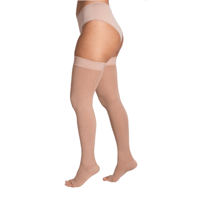 Meias Venosan Comfortline Cotton com Ziper Panturrilha 20-30mmHg Longa Bege  - Dr Meias